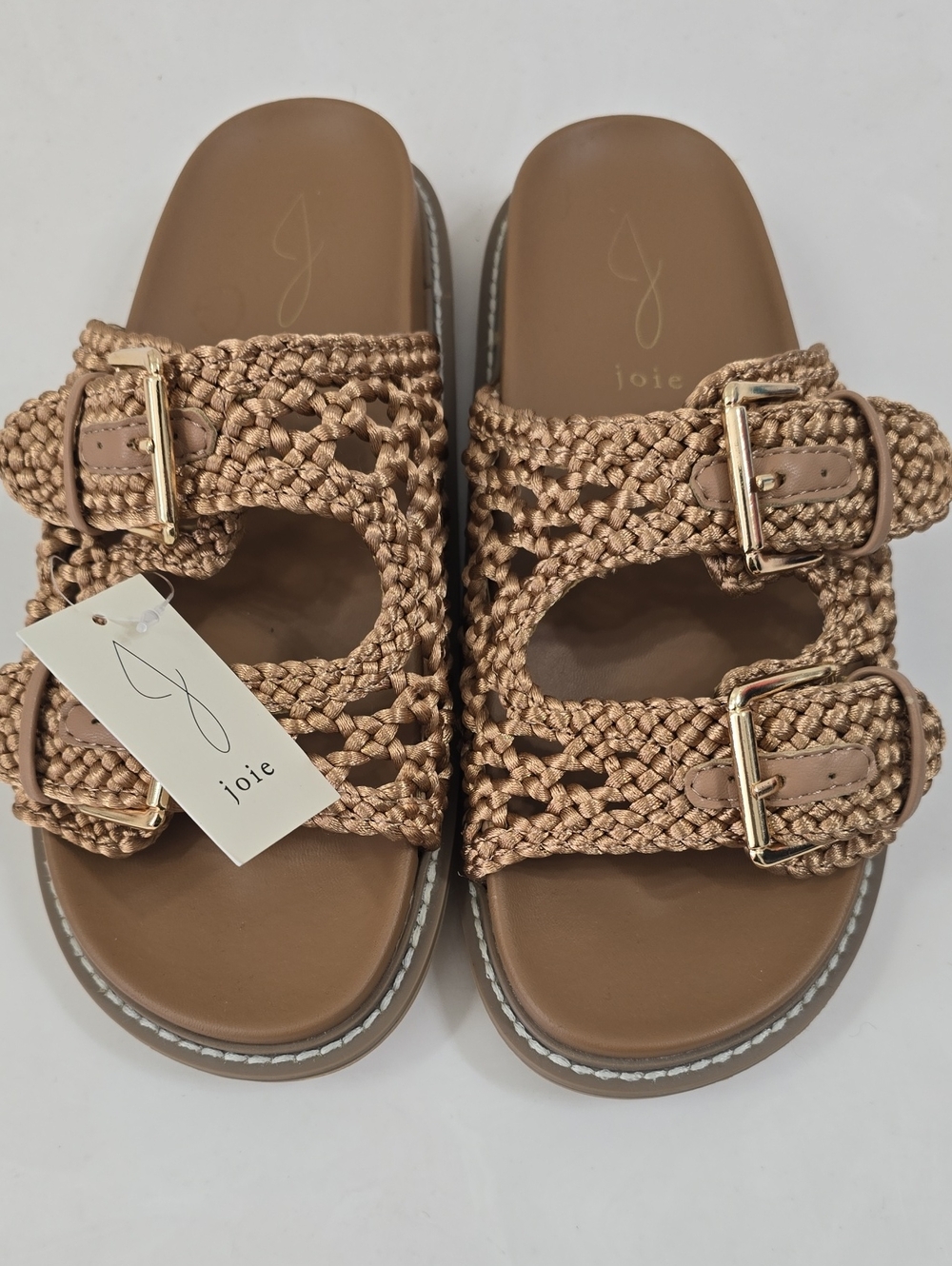 Joie Braided Double-Buckle Sandals NWT Sz 7